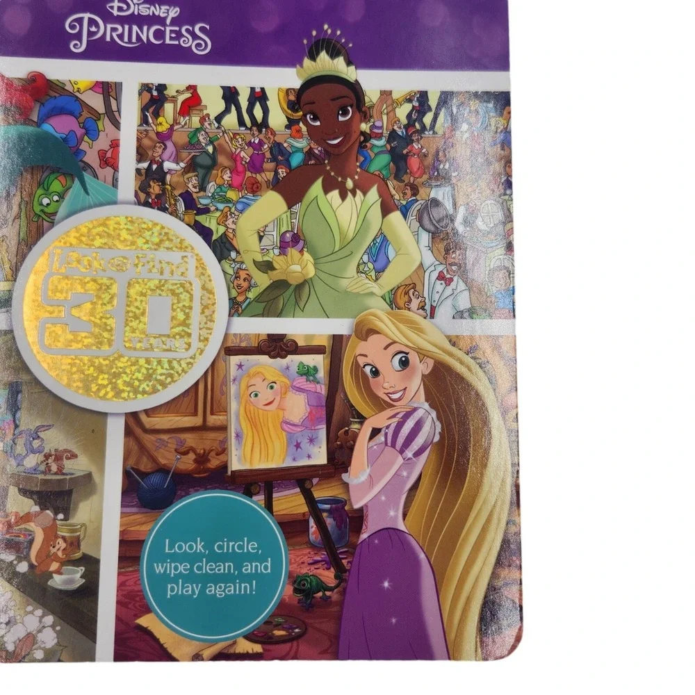 Disney Princess Write-and-Erase Look &‎ Find Wipe Clean Learning Board 20 Pages - Picture 3 of 14